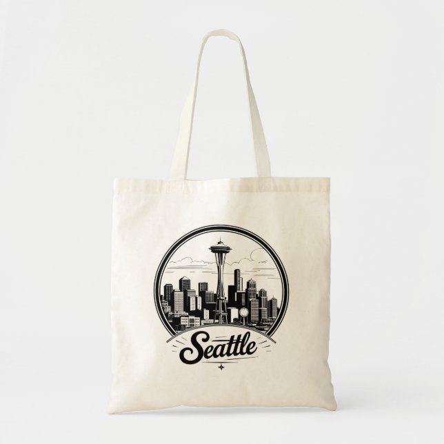 Bolsa Tote Seattle City Skyline (Frente)