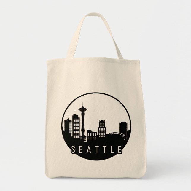Bolsa Tote Seattle Skyline (Frente)