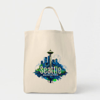 Bolsa Tote Seattle Skyline Stroke