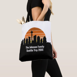 Bolsa Tote Seattle Skyline Sunset Trip Keepsasasasakpersonali