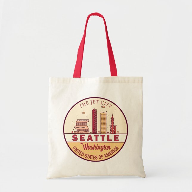 Bolsa Tote Seattle Washington City Skyline Emblem (Frente)