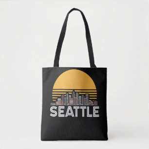 Bolsa Tote Seattle Washington Retro City Skyline