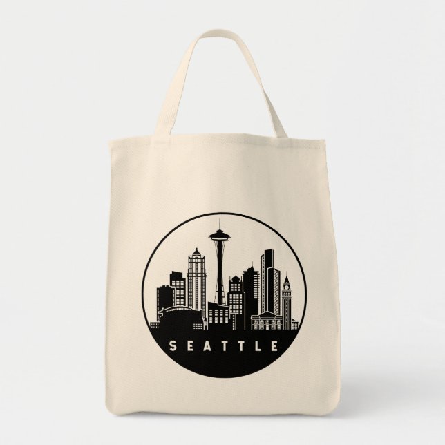 Bolsa Tote Seattle Washington Skyline (Frente)