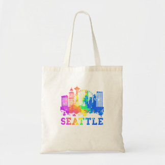 Bolsa Tote Seattle Washington Skyline Watercolor Souvenir Sea