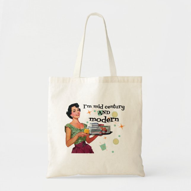 Bolsa Tote Século Médio Humorístico e Retro Moderno (Frente)
