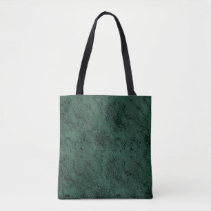 Bolsa Tote Seda Moire Padrão Pequeno em Verde Floresta