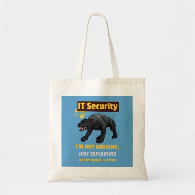 Bolsa Tote Segurança de TI Divertida Explicando Humor de Tecn (Frente)