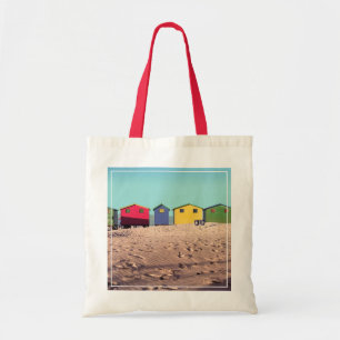 Bolsa Tote Seis cabanas coloridas   Cape Town da praia,