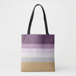 Bolsa Tote Seis cores - Cinza rosa violeta azul, cor-de-rosa,