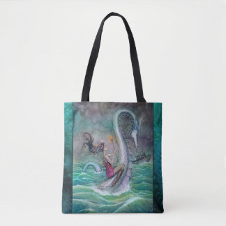 Bolsa Tote Seis de Paus Arte Fantasia Tarot de Molly Harrison