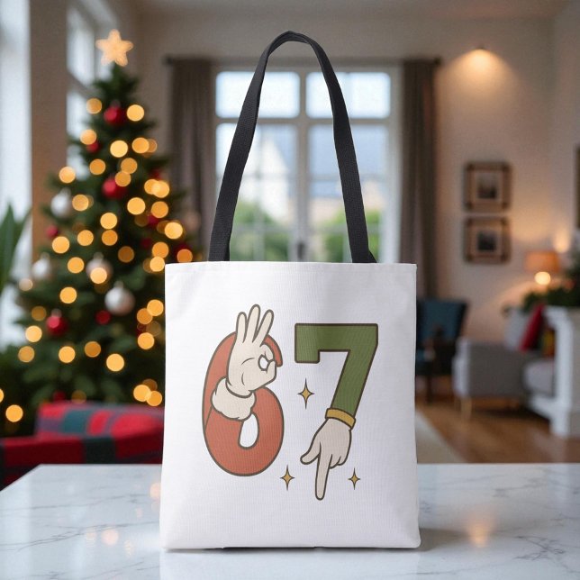 Bolsa Tote Seis Sete 67 6 7 Papai Noel Duende Natal Meme (Criador carregado)
