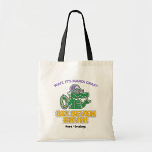 Bolsa Tote Seis Sete Bruh Mardi Gras Festa do Gator Legal