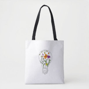 Bolsa Tote Seja A Citação Motivacional De Flor Selvagem