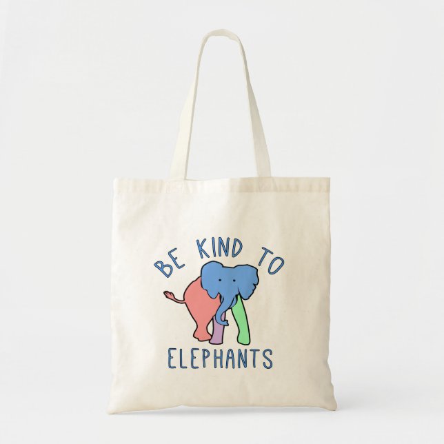 BOLSA TOTE SEJA BOM PARA OS ELEFANTES (Frente)