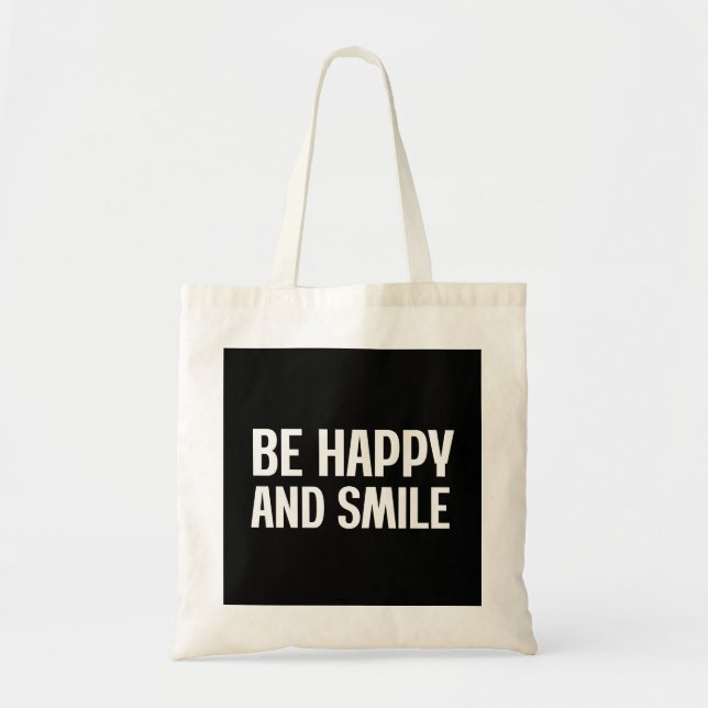 Bolsa Tote Seja Feliz E Sorria (Frente)
