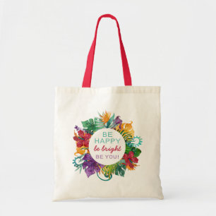 Bolsa Tote Seja Feliz Seja Brilhante Seja Seu Círculo Tropic