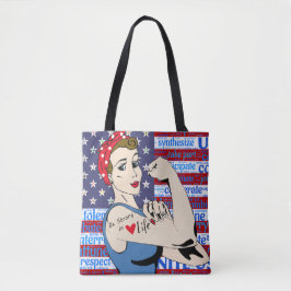 Bolsa Tote "Seja forte as mulheres patrióticas na vida"