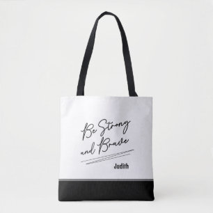 Bolsa Tote Seja Forte, Bíblia Cristã Versa Escritura