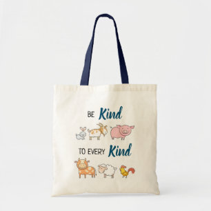 Bolsa Tote Seja gentil com todos os bonitos animais de desenh