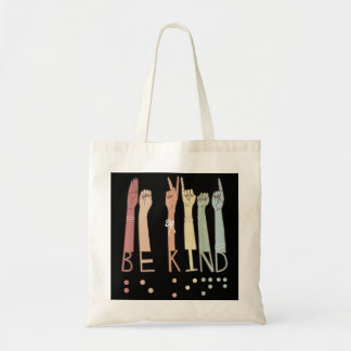 Bolsa Tote Seja gentil em linguagem Braille visualmente defic