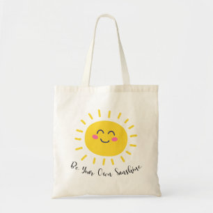 Bolsa Tote "Seja o Seu Próprio Sol" Lindo Kawaii Sol Feliz Ca