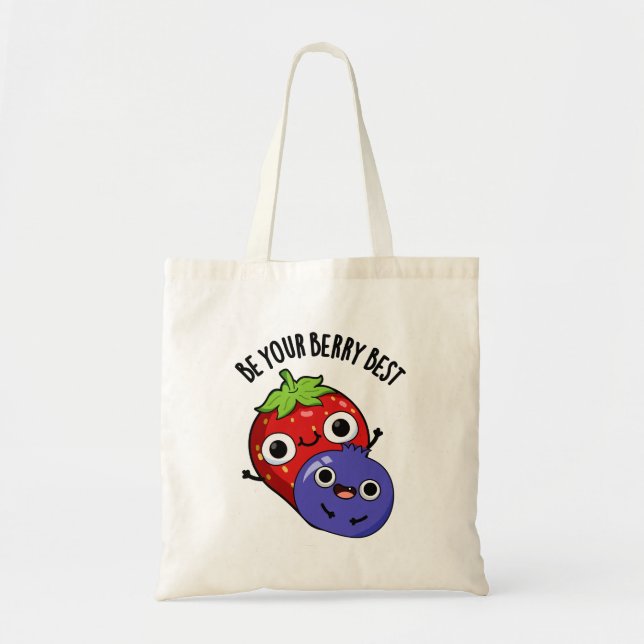 Bolsa Tote Seja Seu Berry, Melhor Fruta Engraçado. (Frente)