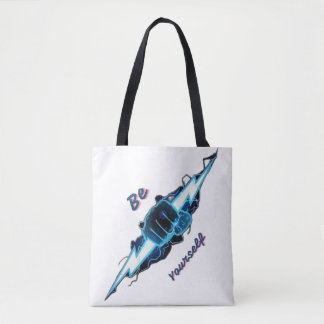 Bolsa Tote "Seja Você Mesmo" Fis de Raio Azul Motivacional