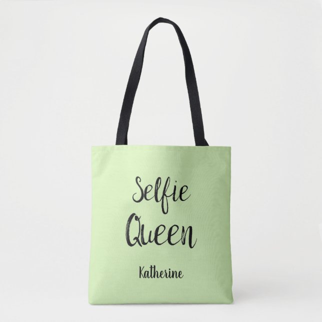 Bolsa Tote Selecionar Verde limão Personalizado do Nome da Ra (Frente)