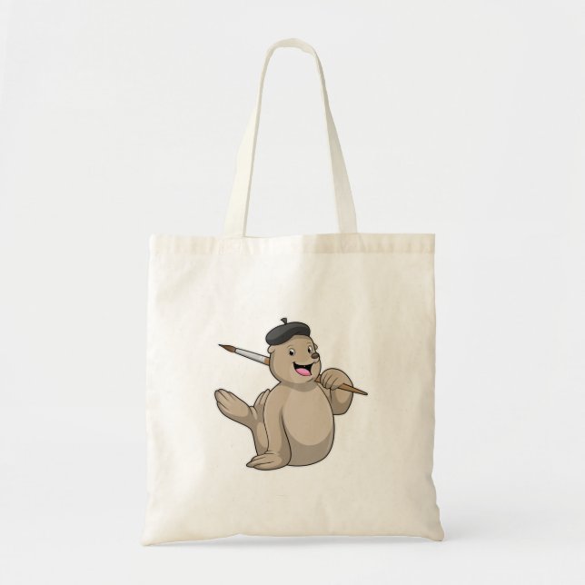 Bolsa Tote Selo como Pintor com Pintor (Frente)