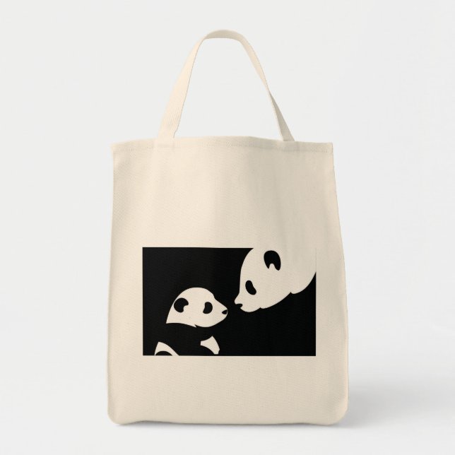 Bolsa Tote selo dos ursos de panda (Frente)