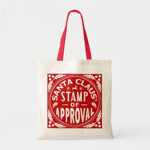 Bolsa Tote Selo engraçado de Papai Noel do Natal da aprovaç