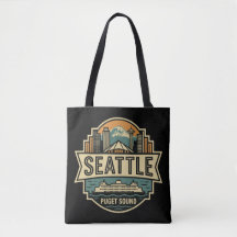 Selo Retro da Silhueta de Seattle Washington EUA