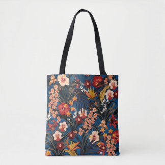 Bolsa Tote Selva Chic: Azul Escuro Exótico.