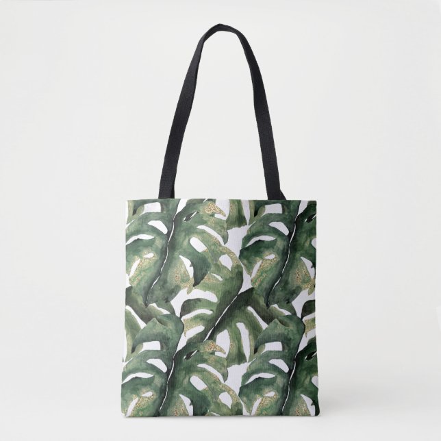 Bolsa Tote Selva, impressão tropical (Frente)