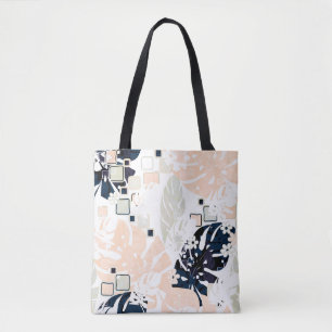 Bolsa Tote Selva tropical sem costura deixa palma da monstera