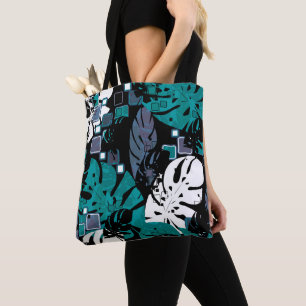 Bolsa Tote Selva tropical sem costura folhas de monstera abdo