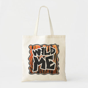 Bolsa Tote Selvagem mim impressão alaranjado do tigre e pret