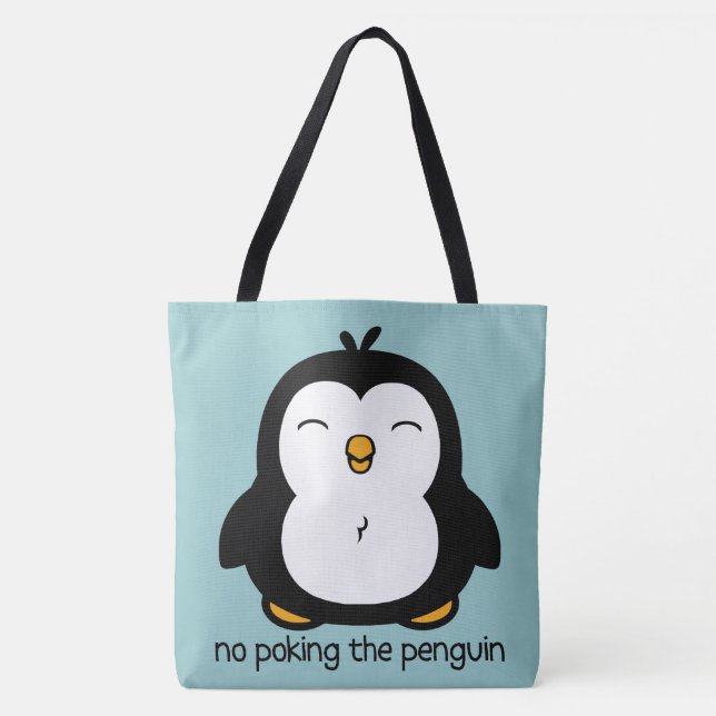 Bolsa Tote Sem Apontar O Design De Pinguim (Frente)