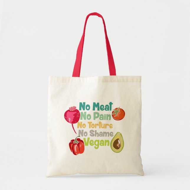 Bolsa Tote Sem Carne Sem Dor Vegan Dizendo (Frente)