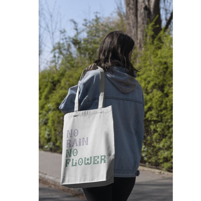 Bolsa Tote "Sem Chuva Sem Flor" Groovy Cute Purple Mint Verde (Criador carregado)