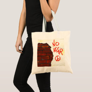 Bolsa Tote Sem guerra, pintura mural. Ilustração digital