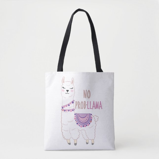 Bolsa Tote Sem Problemas Llama Funny (Frente)
