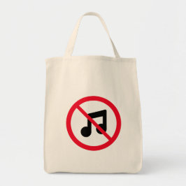 Bolsa Tote Sem Sinal de Círculo Vermelho de Música | Saco de 