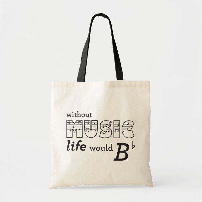 Bolsa Tote Sem vida da música B-liso (Frente)