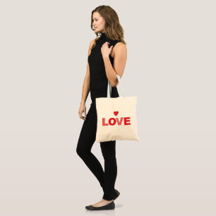 Bolsa Tote Sempre AMOR com tipografia do Red Hearts