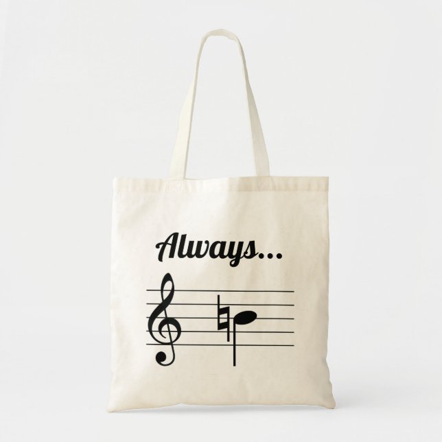 Bolsa Tote Sempre B Musical Natural Pun Funny (Frente)
