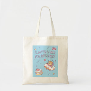 Bolsa Tote Sempre Espaço Para Sobremesas Sacola de Puns Diver