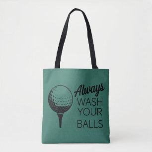 Bolsa Tote Sempre Lave as Suas Bolas Ditoza Engraçada de Golf