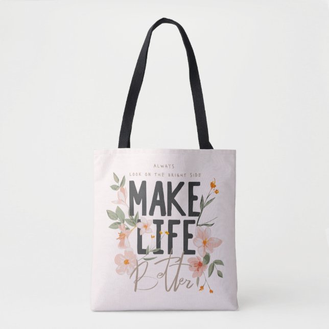 Bolsa Tote Sempre olhe para o lado direito (Frente)