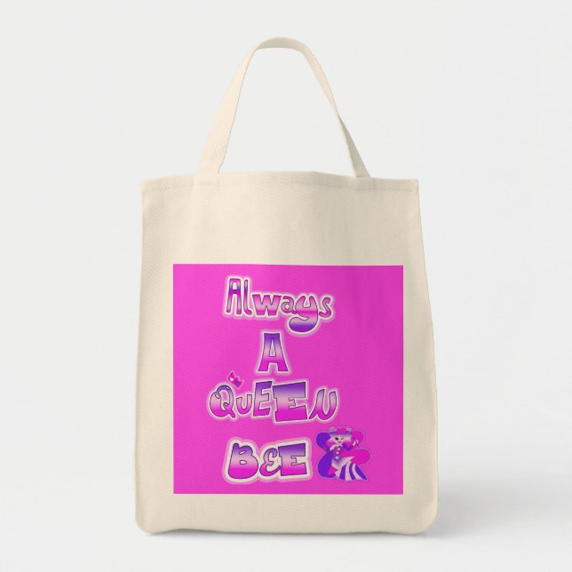 Bolsa Tote Sempre uma abelha rainha rosa (Frente)